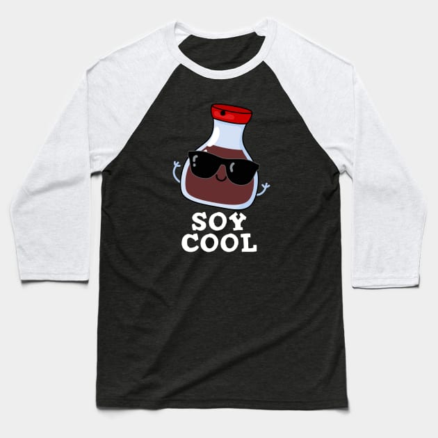 Soy Cool Cute Soy Sauce Pun Baseball T-Shirt by punnybone